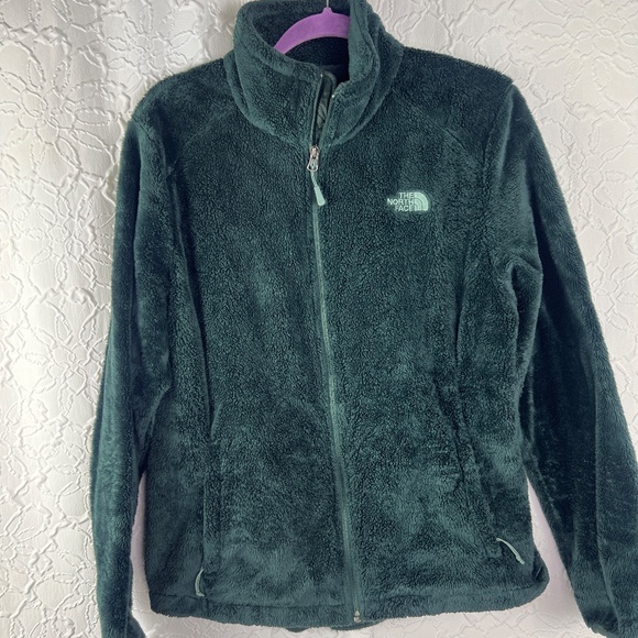 The North Face Womens Osito Jacket Teal Blue Soft Fuzzy - Picture 3 of 9